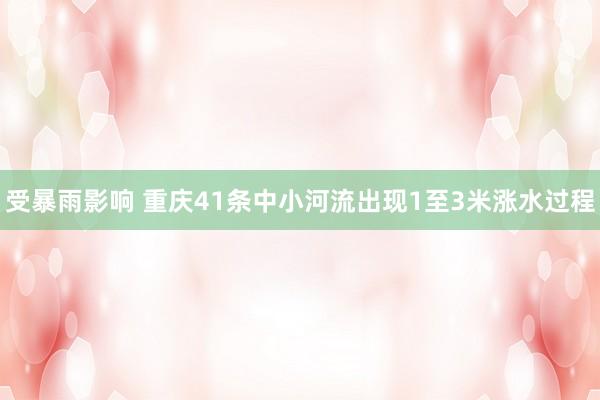 受暴雨影响 重庆41条中小河流出现1至3米涨水过程