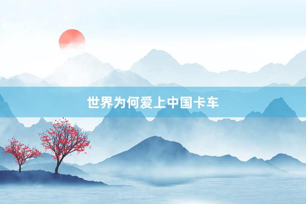 世界为何爱上中国卡车