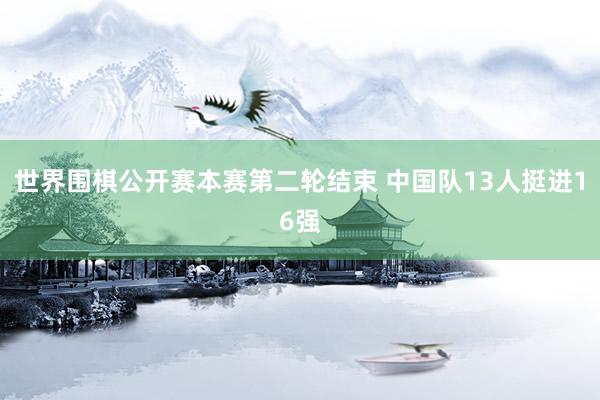 世界围棋公开赛本赛第二轮结束 中国队13人挺进16强