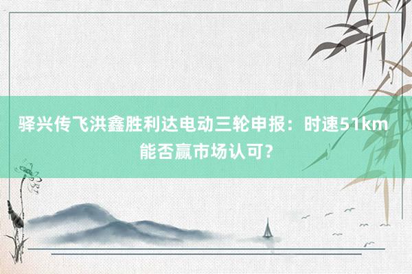 驿兴传飞洪鑫胜利达电动三轮申报：时速51km 能否赢市场认可？