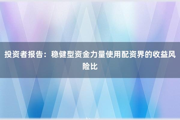 投资者报告：稳健型资金力量使用配资界的收益风险比