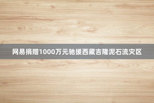网易捐赠1000万元驰援西藏吉隆泥石流灾区