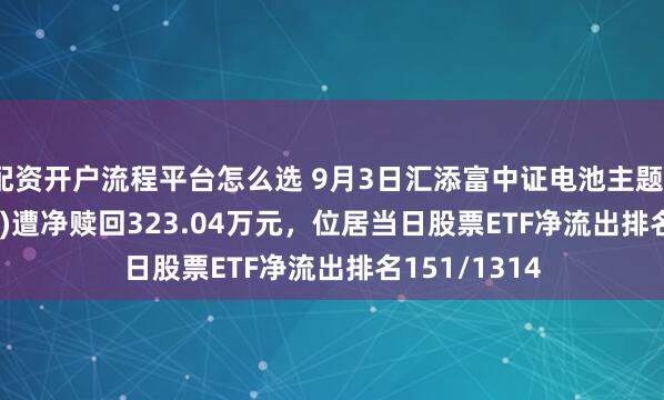 配资开户流程平台怎么选 9月3日汇添富中证电池主题ETF(159796)遭净赎回323.04万元，位居当日股票ETF净流出排名151/1314