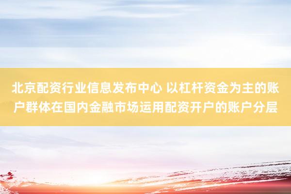 北京配资行业信息发布中心 以杠杆资金为主的账户群体在国内金融市场运用配资开户的账户分层