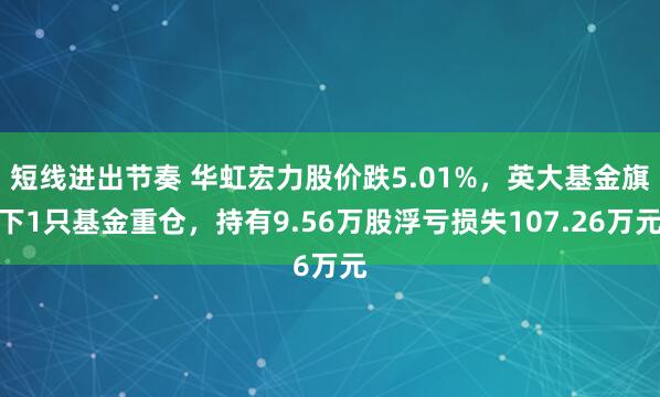 短线进出节奏 华虹宏力股价跌5.01%，英大基金旗下1只基金重仓，持有9.56万股浮亏损失107.26万元