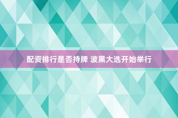 配资排行是否持牌 波黑大选开始举行